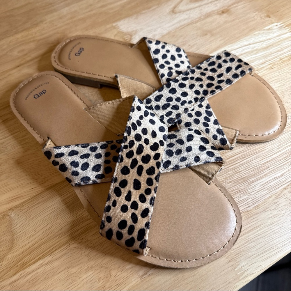 GAP Women’s Size 7 Leopard Animal Print Slip On Sandals - Picture 3 of 9